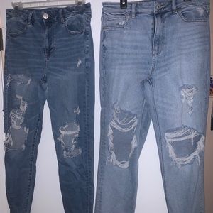 american eagle jeans. first two are 8’s and the the third one is a 6.